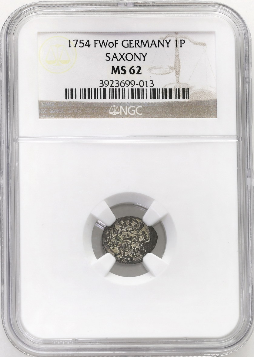 August III Sas. Halerz 1754 FWoF, Drezno NGC MS62